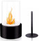 THREMA Tragbare Ethanol-Feuerstelle, 16 cm Hoher Tischkamin Mit Glasrohr, Bioethanol-Kamin-Feuerschale, Rauchfreie, Saubere Verbrennung, Für Zuhause, Küche, Wohnzimmer, Garten, Balkon
