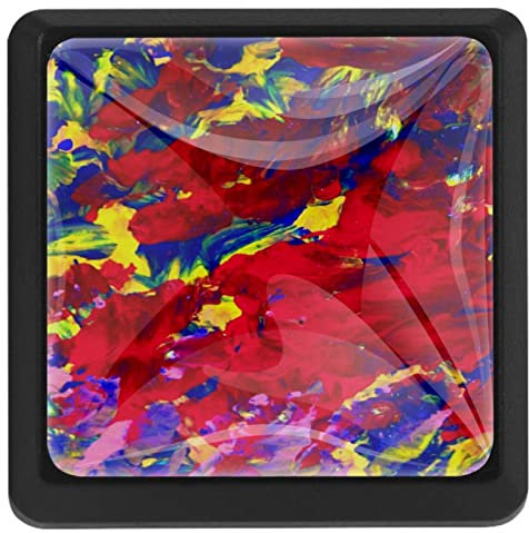 3 Stück Schrankknäufe für Künstler, Palette, Küche, quadratisch, Schrankknöpfe, Kommode, Schubladenknöpfe