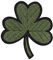 Irischer Klee Glück Shamrock Bestickter Aufnäher zum Aufbügeln/Annähen, Olive Drab