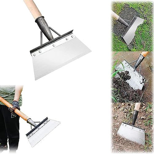ALUELY Garden Shovel, 27cm Gardening shovel Stainless Steel Cleaning Shovel for Landscaping Weeding Planting multifunctional cleaning shovel Farm Weeding Tool (Handle Not Included)