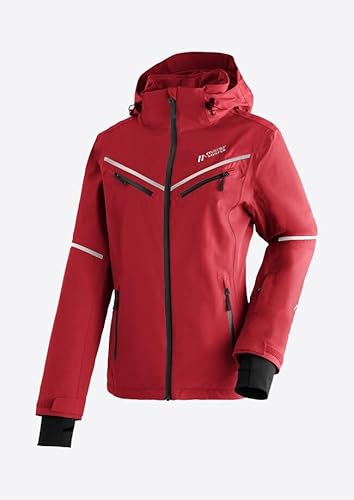 Maier Sports Lunada, Damen Skijacke, Wasserdichte Winterjacke mit 2-Wege-Stretch, mTEX Wetterschutz und mTHERM light für mehr Wärmerückhalt, PFC-frei, Rot, 38