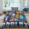 HESHS Roblox Bettbezug Set Gedruckte Bettwäsche Game Quilt Cover Mit Reißverschluss,3 Stücke Tröster Bezug Mit Kissenbezügen, Weiche Leichte Mikrofaser Für Kinder Teens Erwachsene Single（135x200cm）