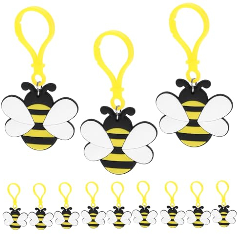 TOYANDONA 12st Biene Schlüsselanhänger Honigbienen-schlüsselanhänger Bienenparty Begünstigt Geschenke Honigtöpfe Waben-schlüsselanhänger Biene-motto-partygeschenke Rucksack Taschen Pvc Baby