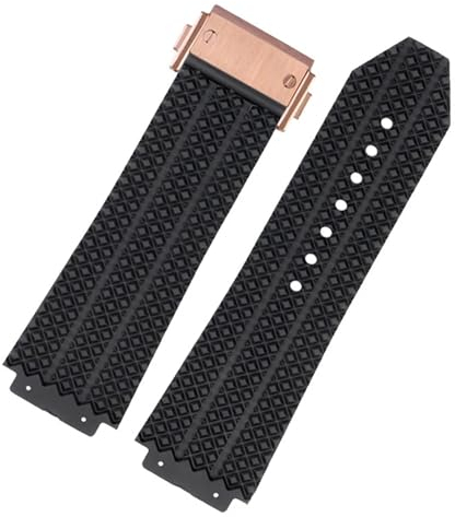 CEKGDB FKM Fluorsilikon-Uhrenarmbänder für Hublot Big Bang Silikon, 25 x 17 mm, 26 x 19 mm, wasserdicht, Herren-Uhrenarmband, Kette, Gummi-Armband, 26-19mm, Achat
