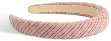 SXQLYH Capelli Fasce per capelli imbottito, Cerchietto per capellispessa, fascia per capelli in tessuto morbido, imbottita, stile retrò, comoda fascia per donne e ragazze-rosa