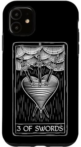 iPhone 11 Tarot card with three swords Case