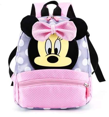 Menelos Kindergartenrucksack Mädchen, Kinderrucksack Mädchen, Kindergarten Rucksack Rosa, Süße Kinder Tasche mit Cartoonmuster 27 x 23 x 8cm