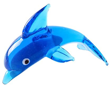 Cabilock Kristallglas Delphin Figur Glas Delfin Tier Sammlerstück Dekorative Statue Für Zimmer Couchtisch Bücherregal