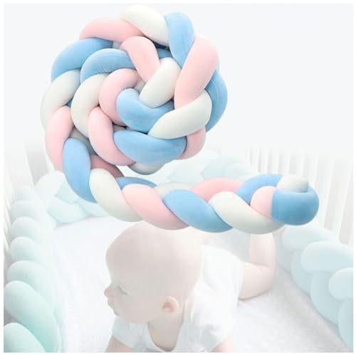 Handgemachtes Geflochten Bettseitenkissen FüR Antikollisionskopf Bettschlange Baby Geflochten Ideal Zum Verschenken Und Dekorieren,B-200CM