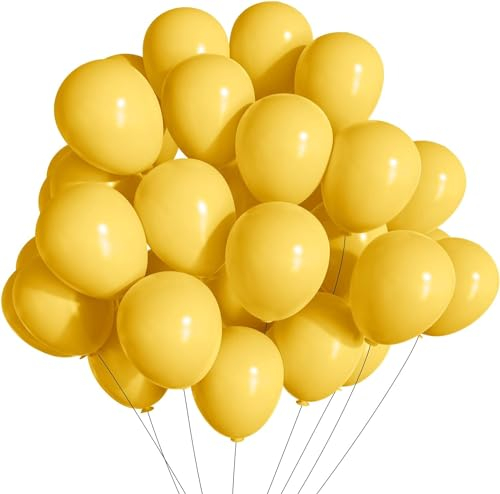 Luftballons Geburtstag [100 Stück] • 30cm Premium Ballons aus 100% Naturlatex • für Luft und Helium • Deko Dekoration Kindergeburtstag Partydeko Party, Farbe: Pastell-Gelb