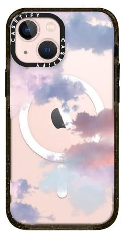 CASETiFY Impact iPhone 13 Mini Case [4X Military Grade Drop Tested / 8.2ft Drop Protection/Compatible with Magsafe] - Clouds - Glossy Black