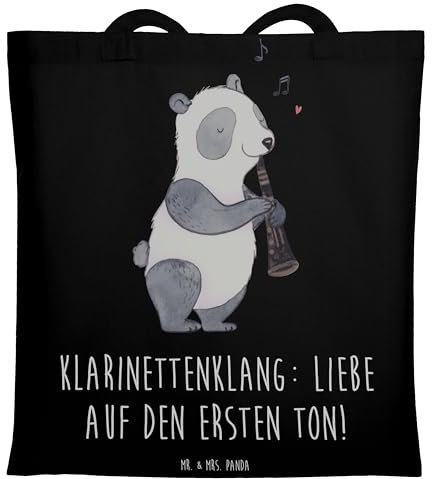 Mr. & Mrs. Panda Tasche Klarinette Liebe - Geschenk, Musikgeschenke, Lernen, Musiker, Musikliebhaber, Musik, Schultertasche, Strandtasche, Laptoptasche, Umhängetasche, Ensemble, Instrument, Tote Bag