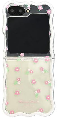 JRCYVTA Coque pour Samsung Galaxy Z Flip 6, motif floral rose romantique avec fleur bouclée ondulée étui de protection pour Galaxy Z Flip 6 (sans chaîne)