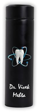 Bouteille d'eau personnalisée/personnalisée | Acier inoxydable avec affichage de la température LED, bouteille sous vide à double paroi, cadeau d'entreprise pour employés, nom imprimé, garde froid