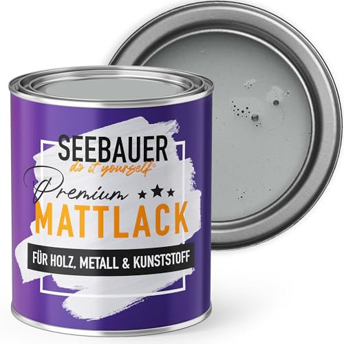 SEEBAUER diy Mattlack Grau 2,5L für Innen & Außen (No. 240 Graphite Grey) Möbelfarbe ohne Schleifen - Hybrid-Lack für Holz, Metall, Kunststoff - Holzlack, Möbellack hohe Deckkraft