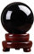 JWMSXYQR Schwarze Obsidian Kristallkugel, Meditation Divnation Feng Shui Kristallkugel mit rotbarem Holzständer und Tasche für Dekor und Heilung,1.96in