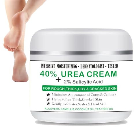 Urea Creme 40 prozent, Urea Fußcreme für Trockene Rissige Füße und Hände, Urea Fusscreme, Anti Hornhaut Creme - Fusspflege für Tiefe Feuchtigkeit, Hornhautentferner und Erweichung - 40% Urea Cream