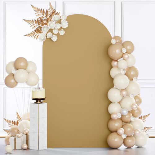 MODFUNS Housse d'arche kaki de 1,8 m en élasthanne pour arche de mariage, housse de support pour arche de ballons, housse de support d'arche marron extensible pour arche chiara pour cérémonie de