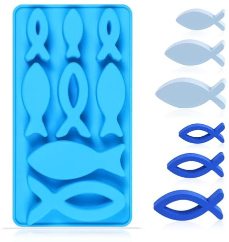 Kommunion Silikonform Fisch, Kommunion Konfirmation Ausstechformen, Epoxidharz Resin Silikonform, Taufe Kommunion Konfirmation Deko, für Schokolade Kuchen Pudding Seife Gips Gießen Gießform