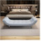 Moderne Bettbank aus Leder, gepolstert, für Schlafzimmer und Wohnzimmer, 1,5 m, Blau