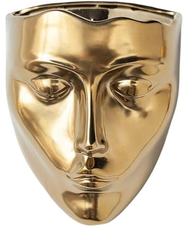 IOIUSKKU Wall Mounted Decorative Flower Pot Creative Planter for Indoor and Outdoor, Gold