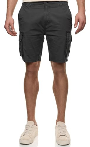 Indicode Herren INLanny Cargo-Shorts Bermuda aus Baumwolle mit 6 Taschen | Robuste Cargo Shorts in weicher Baumwollqualität mit 6 Taschen, kurze Hose, Bermudas, Herrenshorts, Outdoorhose für Männer