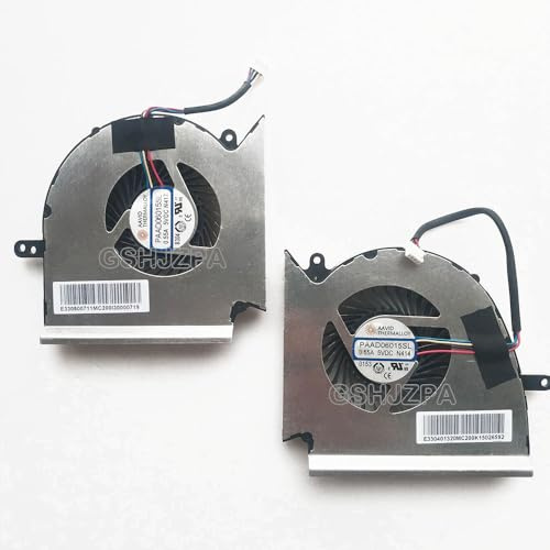 GSHJZPA CPU + GPU Kühlung Lüfter kompatibel für MSI GE75 MS-17E2 GL75 GP75 WE75 PAAD06015SL N414 N417 4-PIN 5V 0.55A