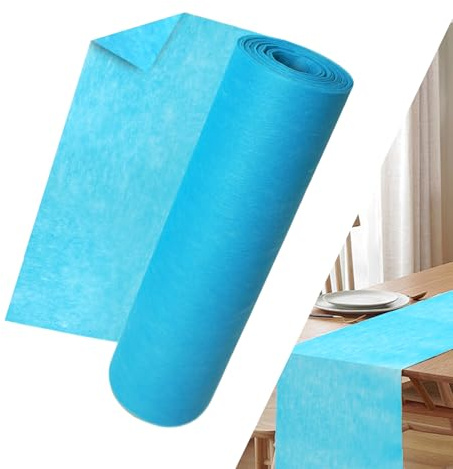 Vlies-Tischläufer Blau, 30 cm x 25 m für Hochzeiten, Geburtstage, Partys | Dekoratives Tischband, Tischdeko
