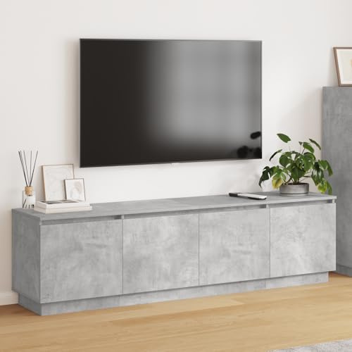 TV-Schrank mit LED Beton-grau Fernseher kommode Sideboard hängend Sideboard tv tv ständer 180x38x49 cm Holzwerkstoff