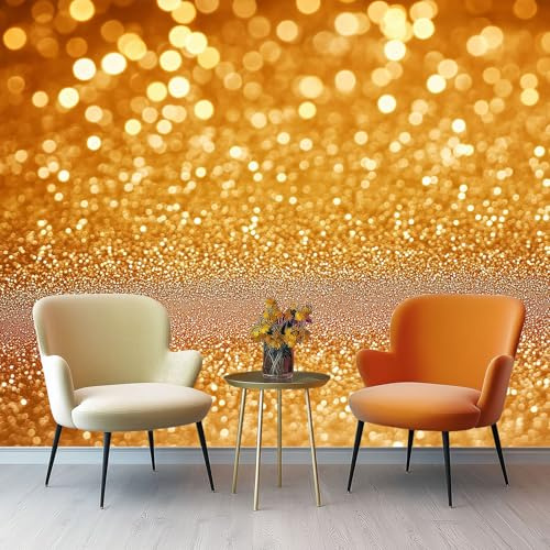 Générique Papier peint panoramique intissé Paillettes D'Or 500 x 280 cm (W x H), peinture murale Moderne, décoration murale pour salon ou chambre