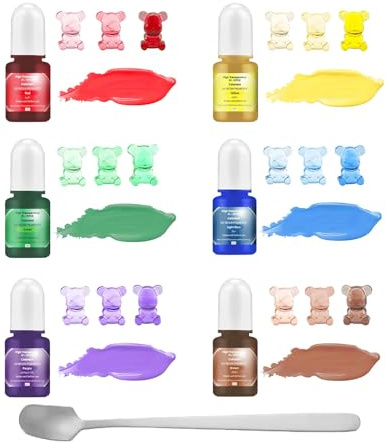 Canollo 6 Stück Farbpigmente für Gießpulver 5ml, Gießpulver Farbe, Gießpulver Farbe Betonpigment, Epoxidharz Pigment Farbstoff Set, für Harz Kunst, Gipsfarbe, DIY Kunsthandwerk