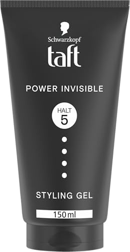 Schwarzkopf TAFT Gel Power Invisible Styling (150 ml), Haargel ohne Verkleben und Beschweren, sanft zum Haar und zur Kopfhaut, veganes, Haarstyling-Gel