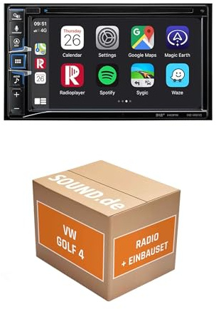 Autoradio Einbaupaket für Alpine INE-W611D kompatibel mit Volkswagen Golf 4 | Navigationssystem CD-/DVD-Laufwerk