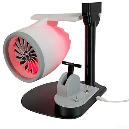 GANCEI Desktop JetFan, Desk Fan USB Small Fans for Desktop Table Bedside with Humidifier & Realistic Flame Effects, 50ml Water Tank, for 3D Printed Jet Engine Design(Red)