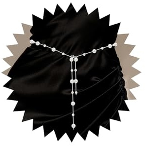 Cinturón de cadena para mujer,Cadena Cintura Vientre para Mujeres,Cinturones de cadena de Metal,Cinturón de Cadenas de metal Ajustable Cinturones De Cuerpo para Vestido,Jeans (Plata)