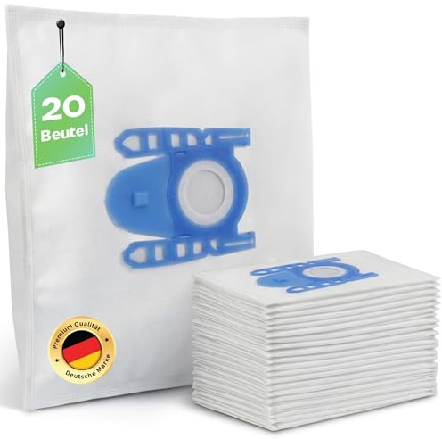 Erenbach | 20 Staubsaugerbeutel passend für Siemens Staubsauger VS04, VS05, VS06, VS07, Swirl S67 (S62, S68, S73), inkl. 2 Mikrofilter & Hygieneverschluss