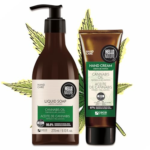 Naturkosmetik Handpflege Set aus Hanfsamenöl mit Handcreme & Flüssigseife - reich an Hanfsamenöl, pflegend, feuchtigkeitsspendend, beruhigend, für zarte, geschmeidige Hände & Hautpflege