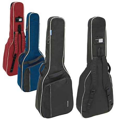 GEWA Gitarren Gig Bag Economy 12mm für Konzertgitarre 1/4 - 1/8 schwarz (reißfest und wassergeschützt, 12mm Polsterung, Luxus Rucksackgurte, großes Zubehörfach) 212130