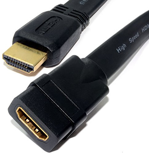 kenable FLAT HDMI High Speed Extension Cable Male Plug To Female Socket 0.2m [0.2 metres]