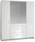 Wimex Kleiderschrank/ Drehtürenschrank Clack, (B/H/T) 180 x 198 x 58 cm, Weiß/ Absetzung Weiß
