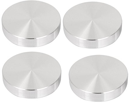 sourcing map 4 STK Aluminium Scheibe Disc Hardwaren M10 Gewinde 40mm Dmr Silber für Glas Tisch