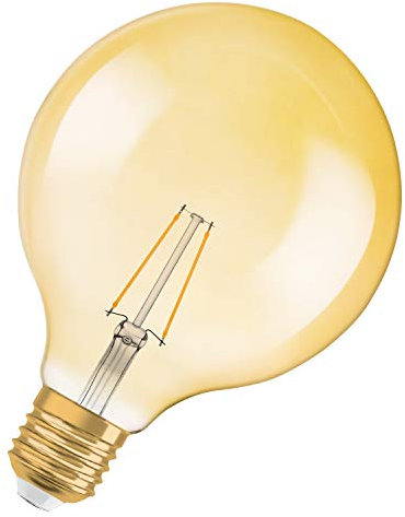 Osram LED Vintage Edition 1906 Lampe, in Ballform mit E27-Sockel, nicht dimmbar , Klar, 2.8-Watt, Warmweiß - 2400 Kelvin, 1er-Pack