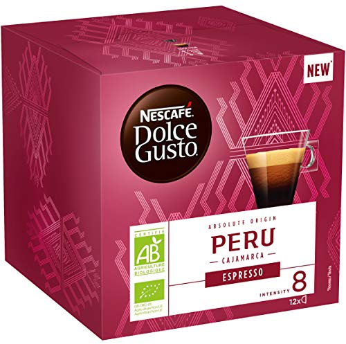 Nescafé Dolce Gusto Espresso Peru Bio - Café - 72 Capsules (Pack de 6 boîtes x 12)