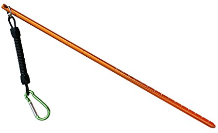 D DOLITY Aluminium Riffstab Taucher Zeigestab mit 34 cm Spiralverlängerung bis 65cm Karabinerhaken für Tauchen Schnorcheln Unterwasser Sport - Orange