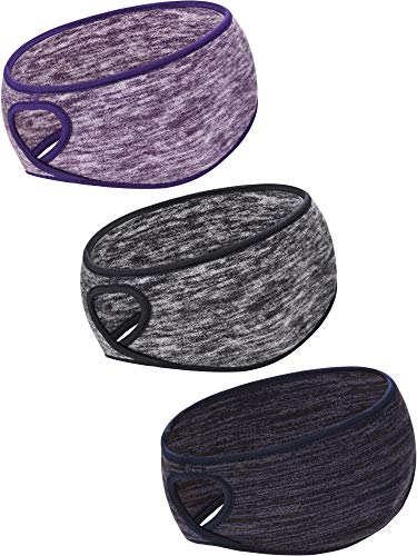 Blulu 3 Stück Frauen Pferdeschwanz Stirnband Winter Ohrwärmer Laufen Stirnbänder Yoga Haarband Sport Ohrenschützer für Frauen Mädchen Outdoor Skifahren