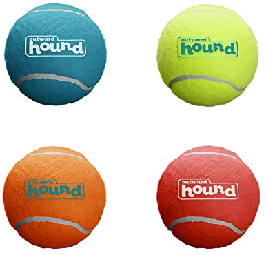 Outward Hound Squeaker Ballz - Hundespielzeug zum Apportieren - Größe S - 4er-Pack