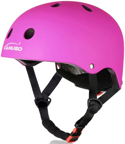 KAMUGO Casco da bicicletta regolabile per bambini, adatto per bambine e ragazzi dai 2 agli 8 anni per varie attività sportive come ciclismo, skateboard e scooter.