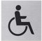 Metafranc Panneau adhésif en forme de fauteuil roulant 80 x 80 mm - En aluminium - Aspect acier inoxydable - Autocollant arrière - 507110