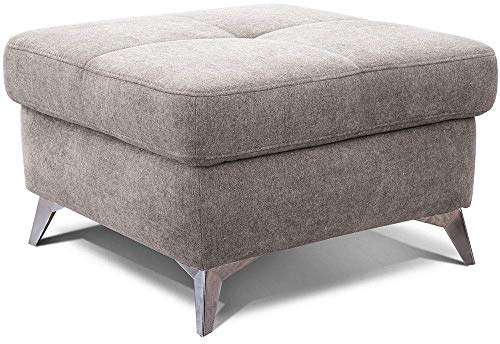 CAVADORE Polsterhocker Bali / Trendiger Sofahocker passend zum Ecksofa Bali / 72 x 46 x 72 / Beige-Grau