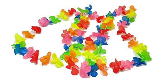 R&F srls 24 COLLANE HAWAIANE Un Petalo Collana Hawaiana Fiori Finti Hawaii Feste Festa